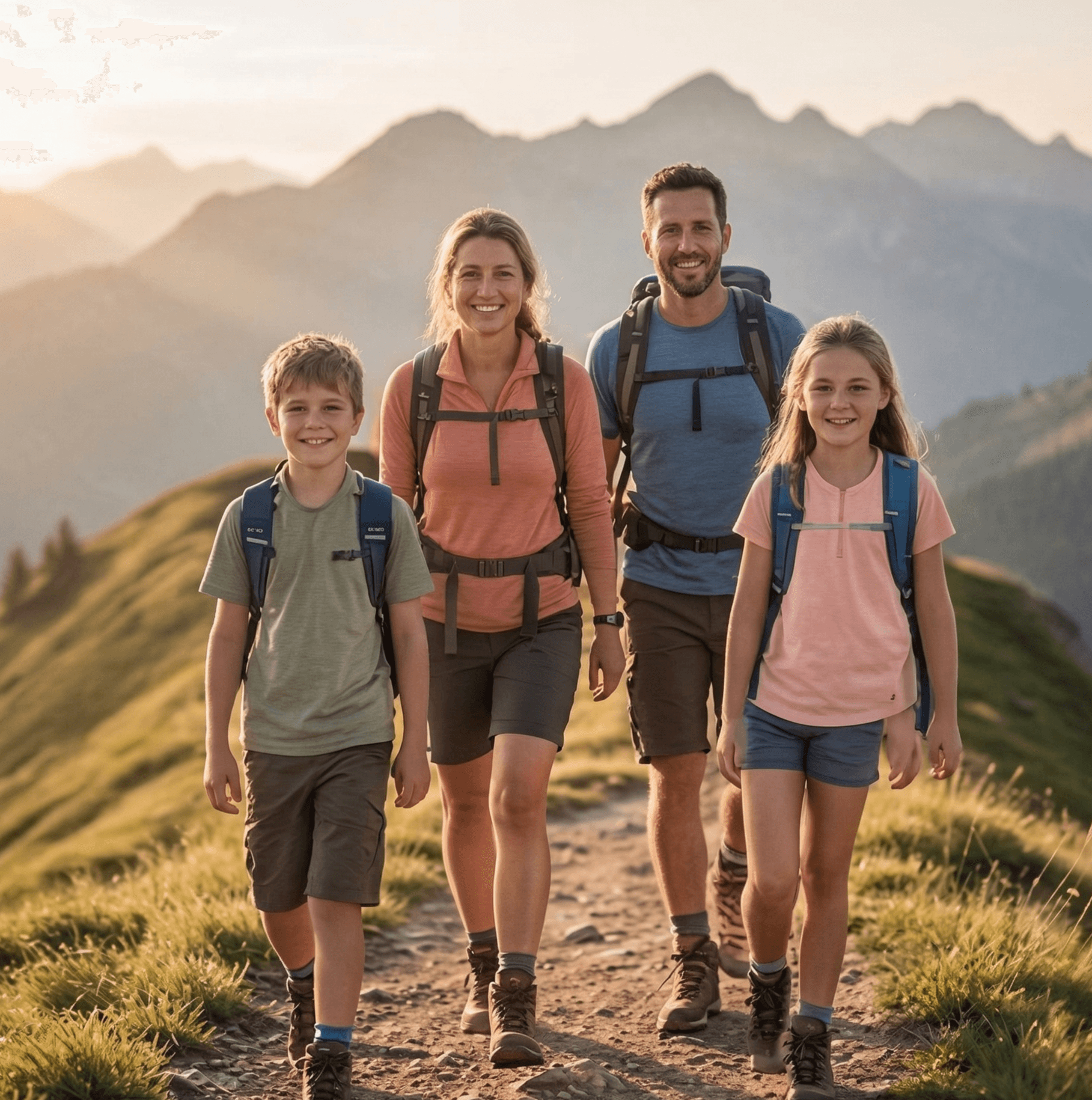 Familie beim Wandern